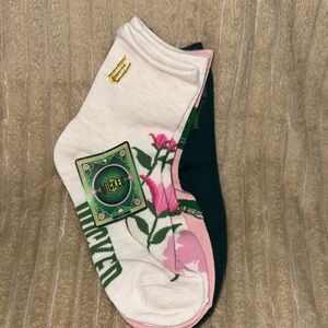 Wicked Theme Pink and Cream Floral Socks